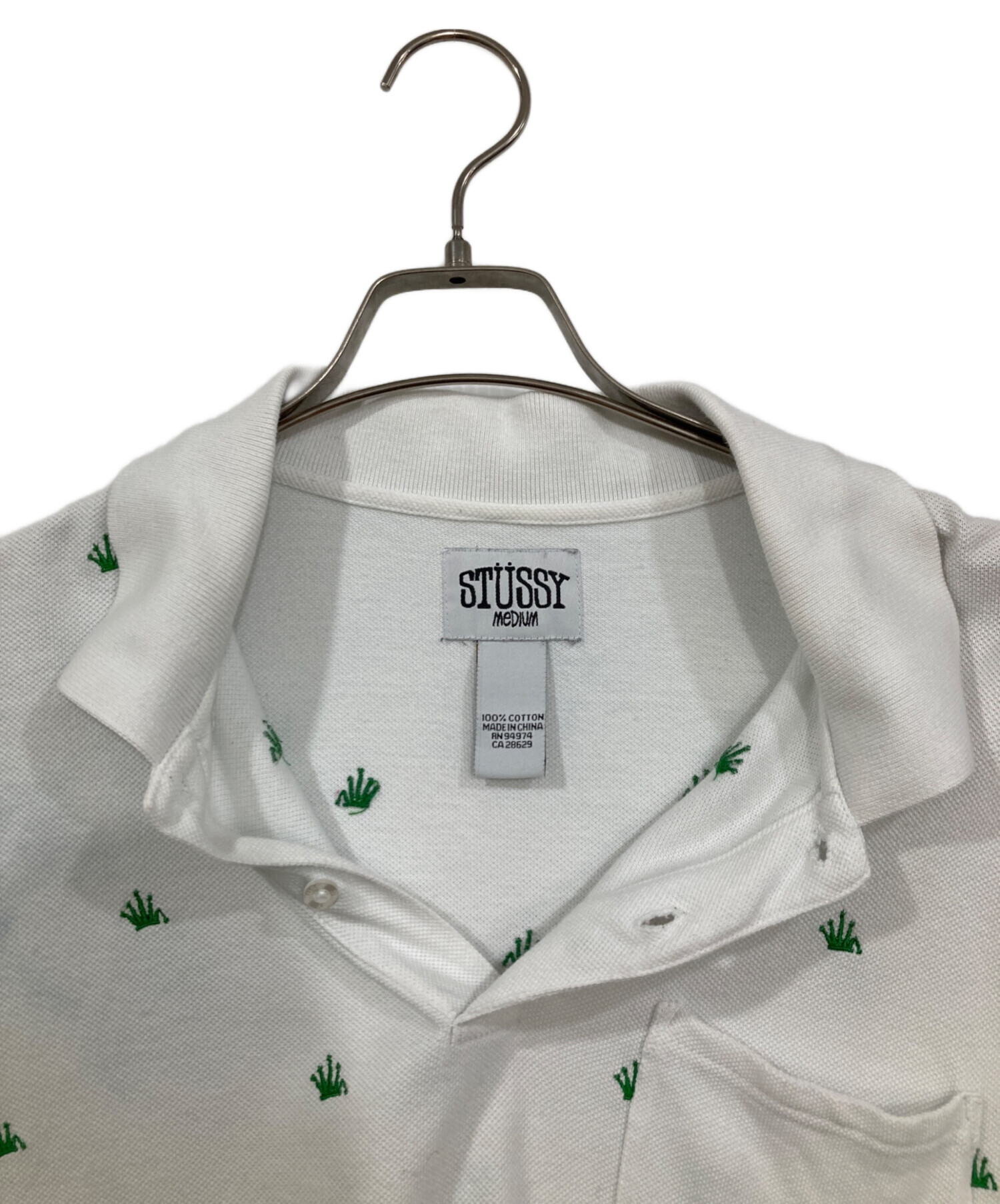 Stüssy 長袖ポロシャツ ホワイト STUSSY（ステューシー） ポロシャツ 半袖 メンズ Textured ( stussy
