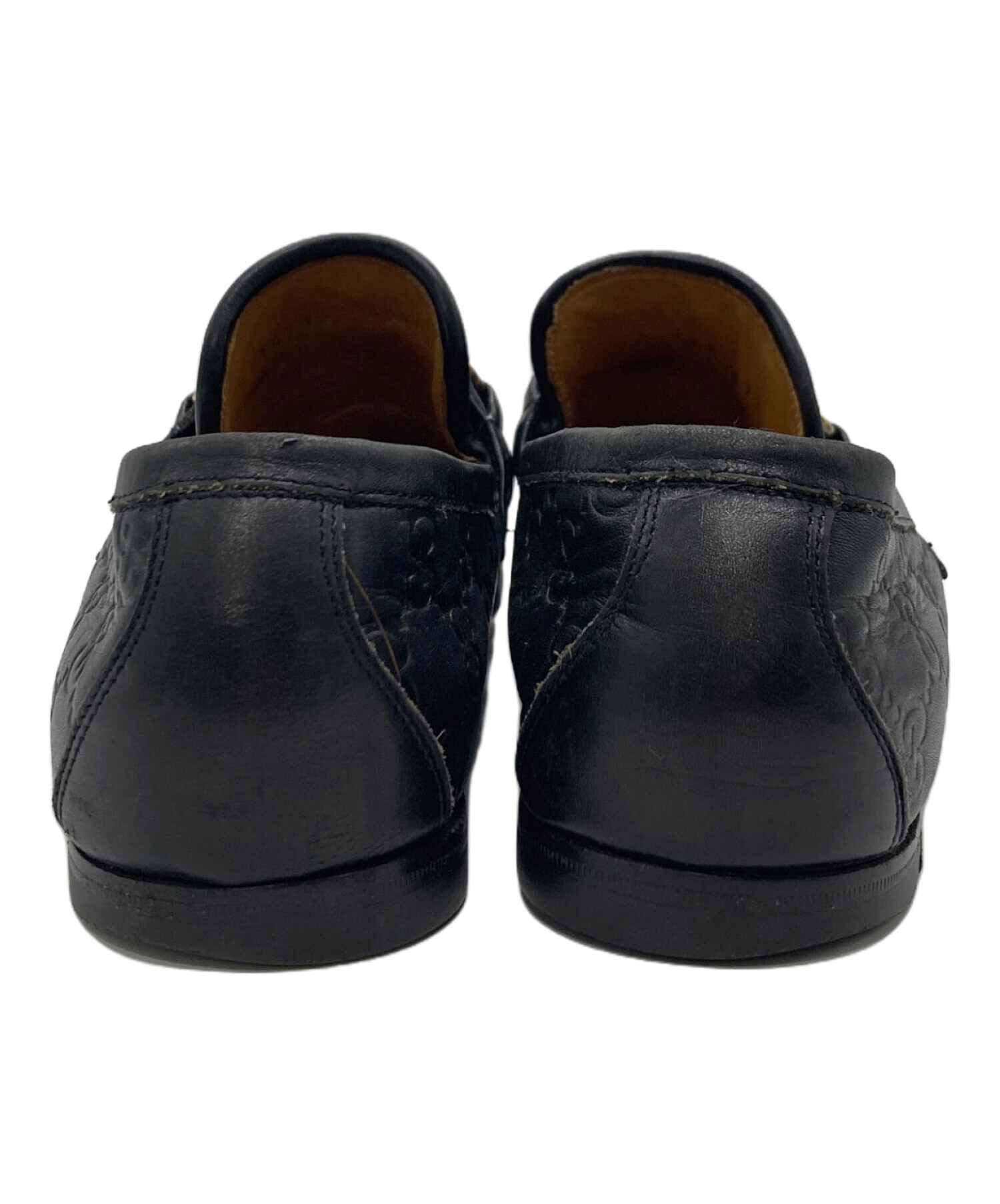 中古・古着通販】GUCCI (グッチ) GG柄ホースビットローファー ブラック