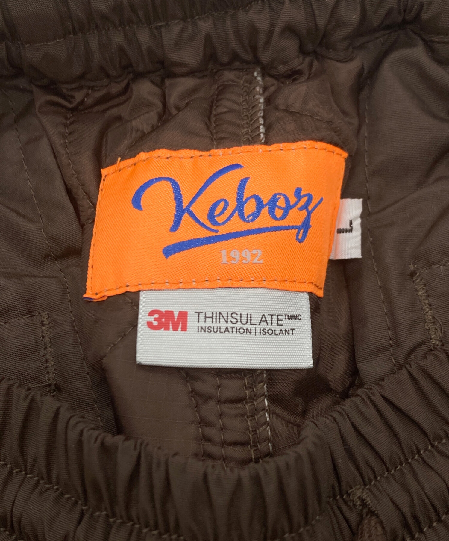 中古・古着通販】KEBOZ (ケボズ) QUILT PANTS ブラウン サイズ:L
