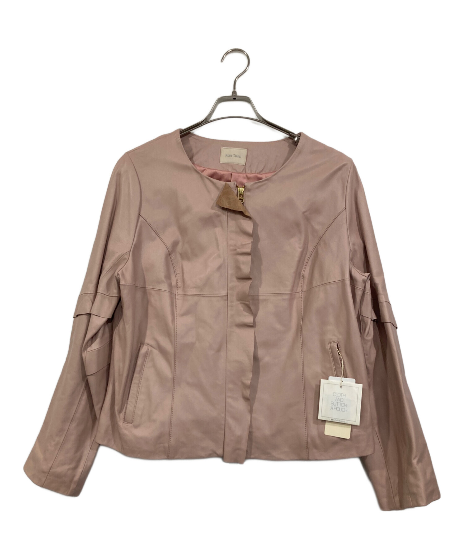 ローズティアラ 超美品ラムレザーライダースジャケット46サイズブルゾン