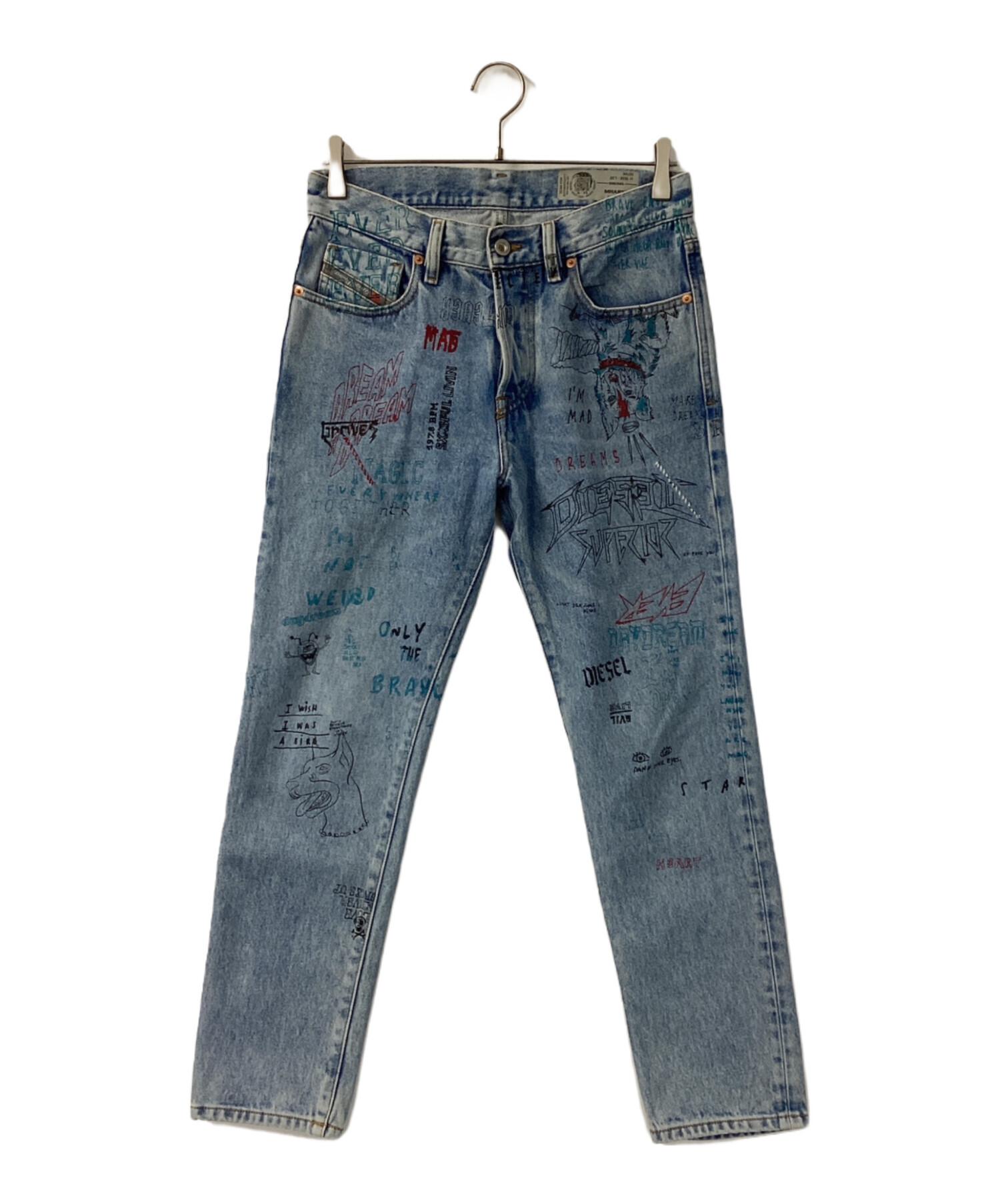 中古・古着通販】DIESEL (ディーゼル) ペイント加工デニムスリム 