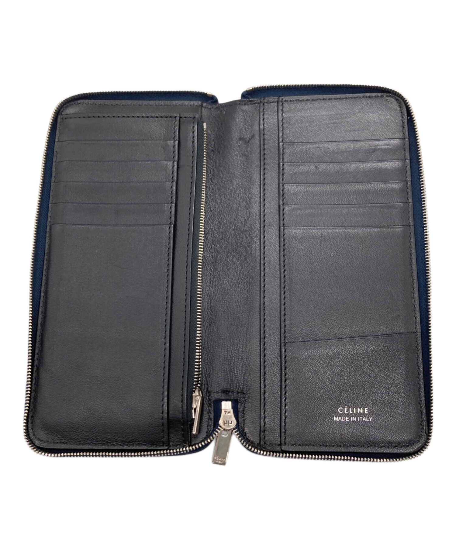 中古・古着通販】CELINE (セリーヌ) ラウンドジップ長財布 ネイビー