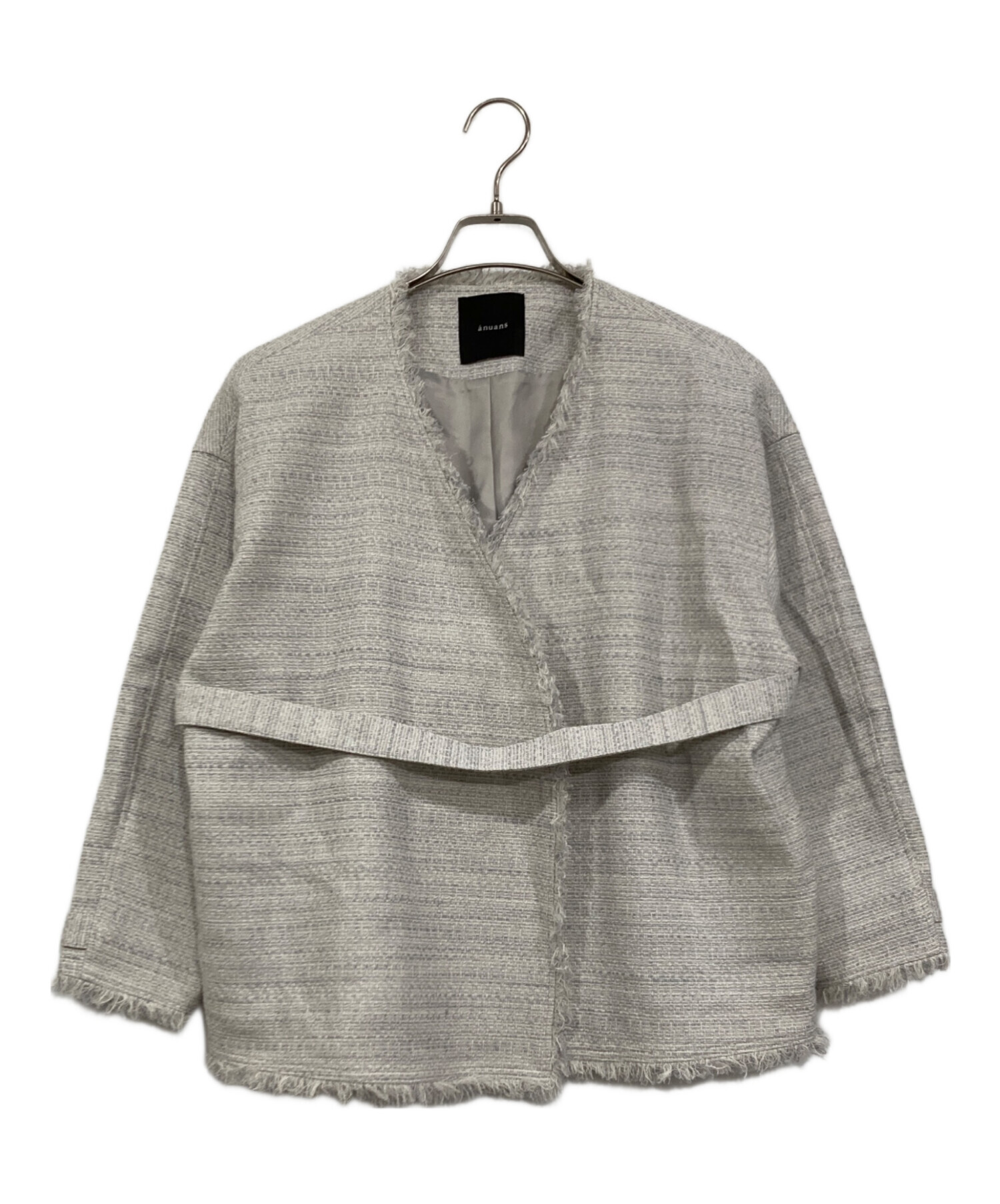 値下げ☆アニュアンス　ノーカラージャケット グレー　タグ付き anuans（アニュアンス） ジャケット ノーカラージャケット 「ZOZO限定