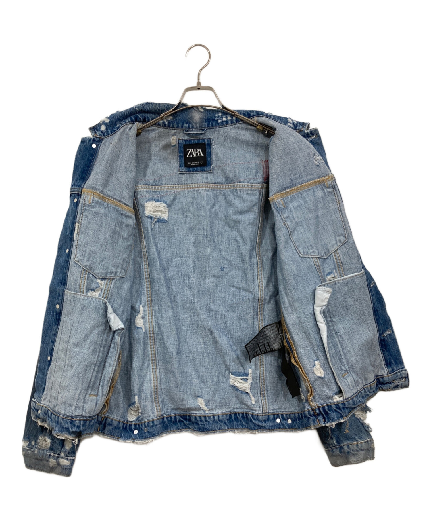 中古・古着通販】ZARA (ザラ) ダメージデニムジャケット インディゴ