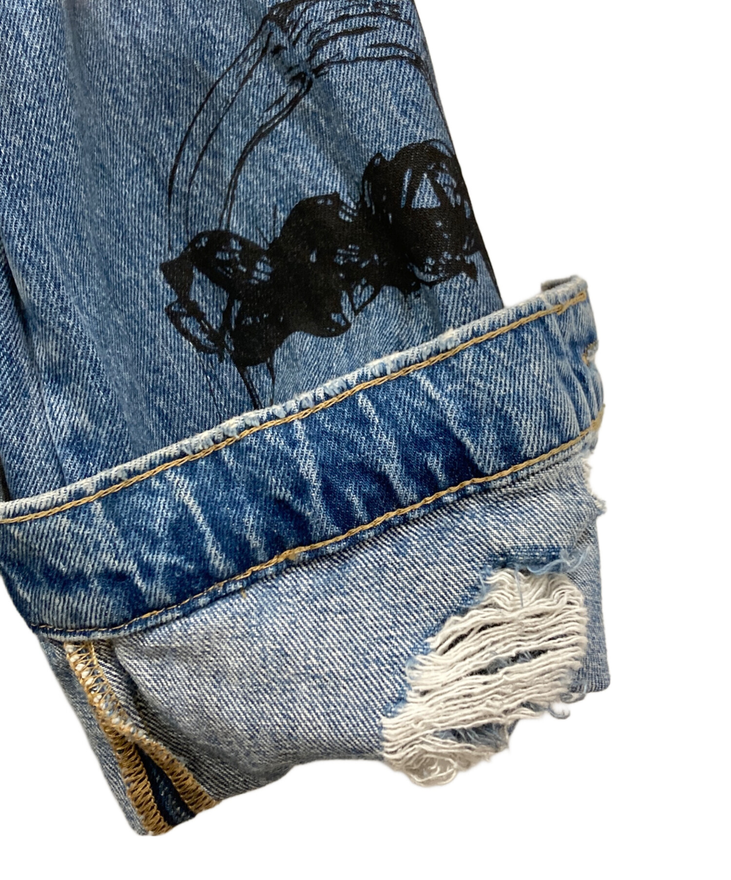 中古・古着通販】ZARA (ザラ) ダメージデニムジャケット インディゴ