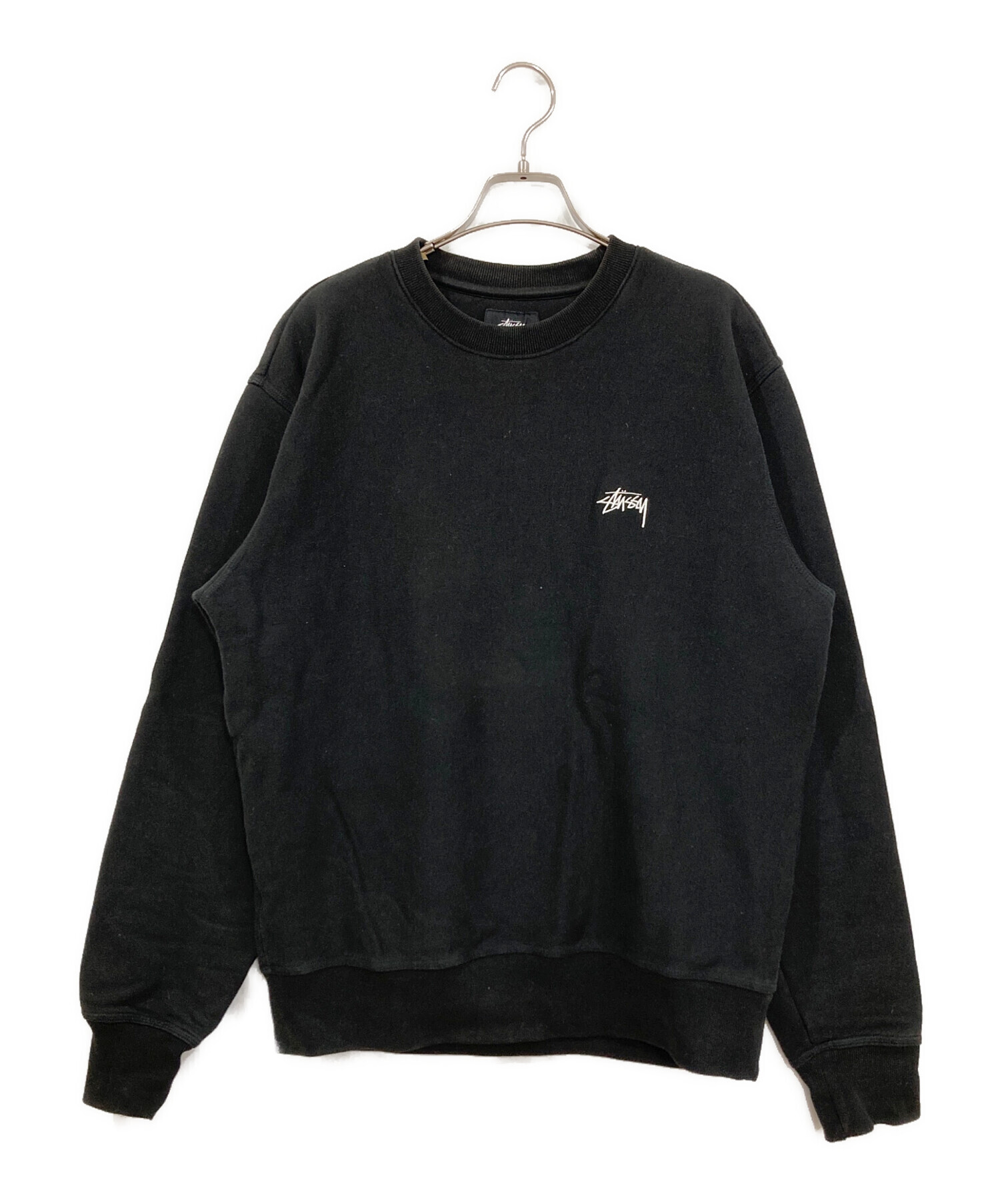 中古・古着通販】stussy (ステューシー) ロゴ刺繍スウェット ブラック 