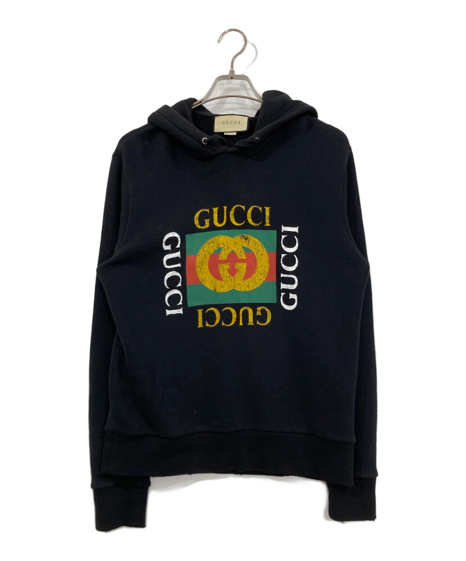 GUCCI グッチパーカースウェット 中古・古着通販】GUCCI (グッチ) ヴィンテージ加工オールドロゴ