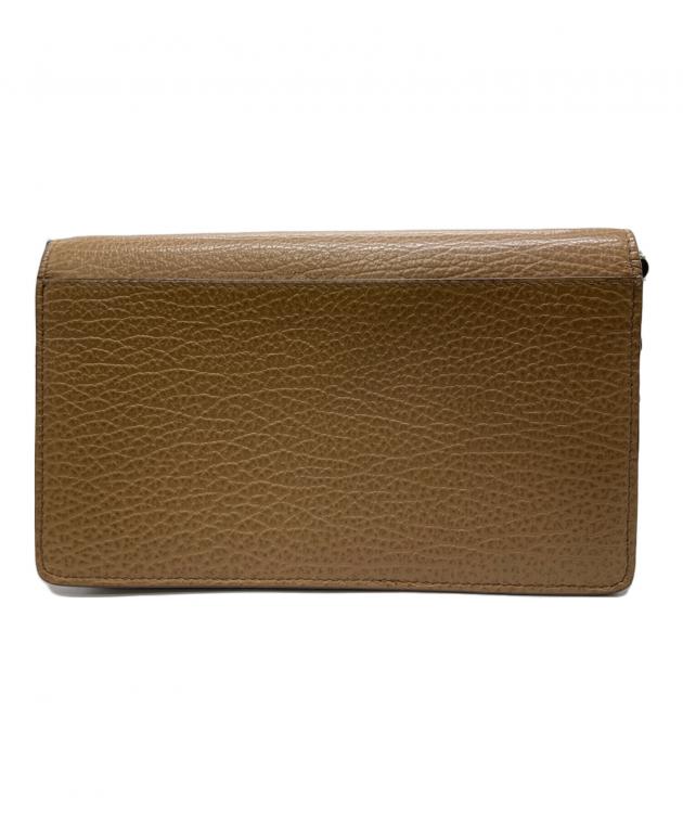 美品 メゾンマルジェラ チェーンショルダーウォレット 4ステッチ キャメル 美品 メゾンマルジェラ チェーンショルダーウォレット 4ステッチ