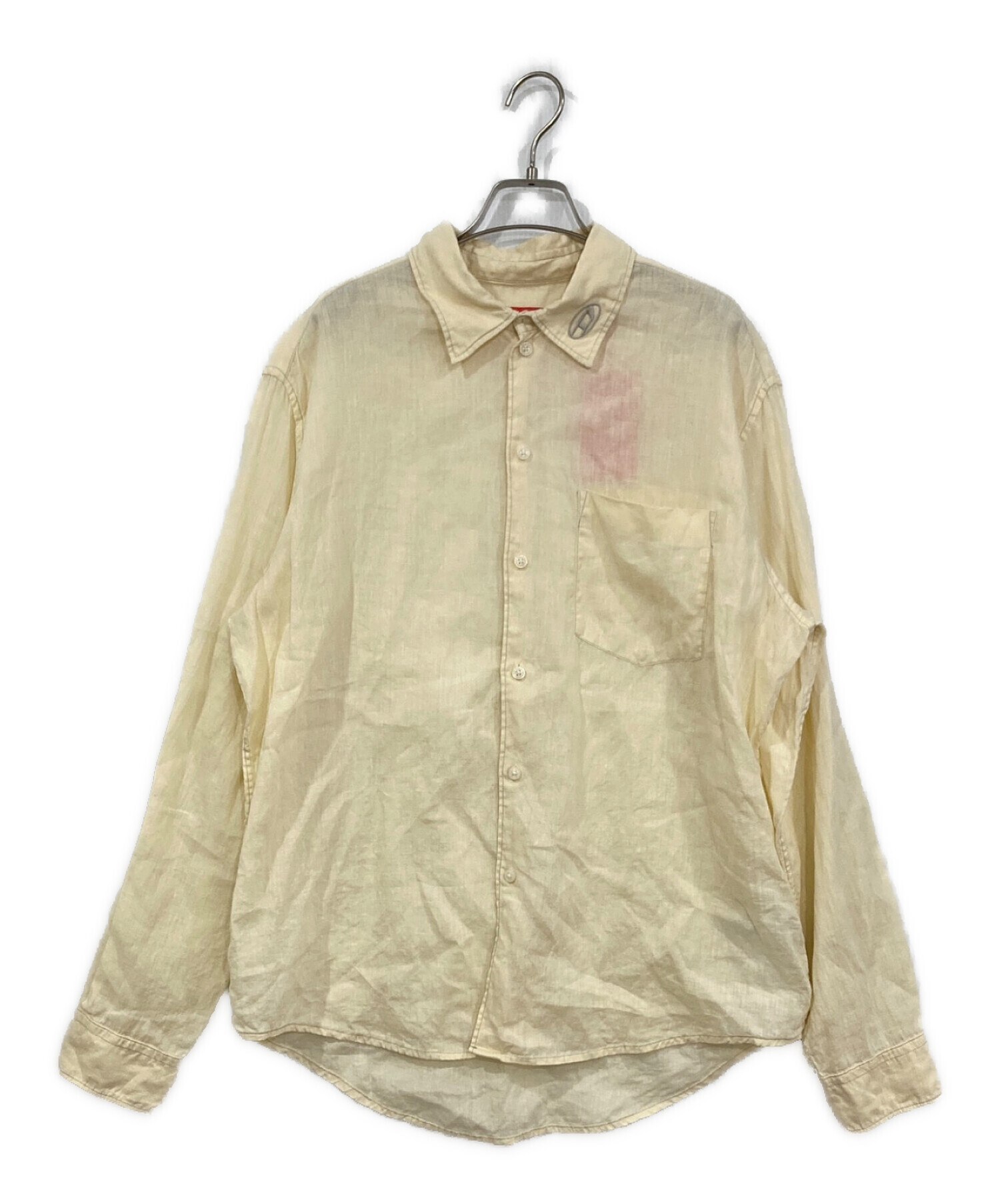中古・古着通販】DIESEL (ディーゼル) 長袖リネンシャツ ベージュ 