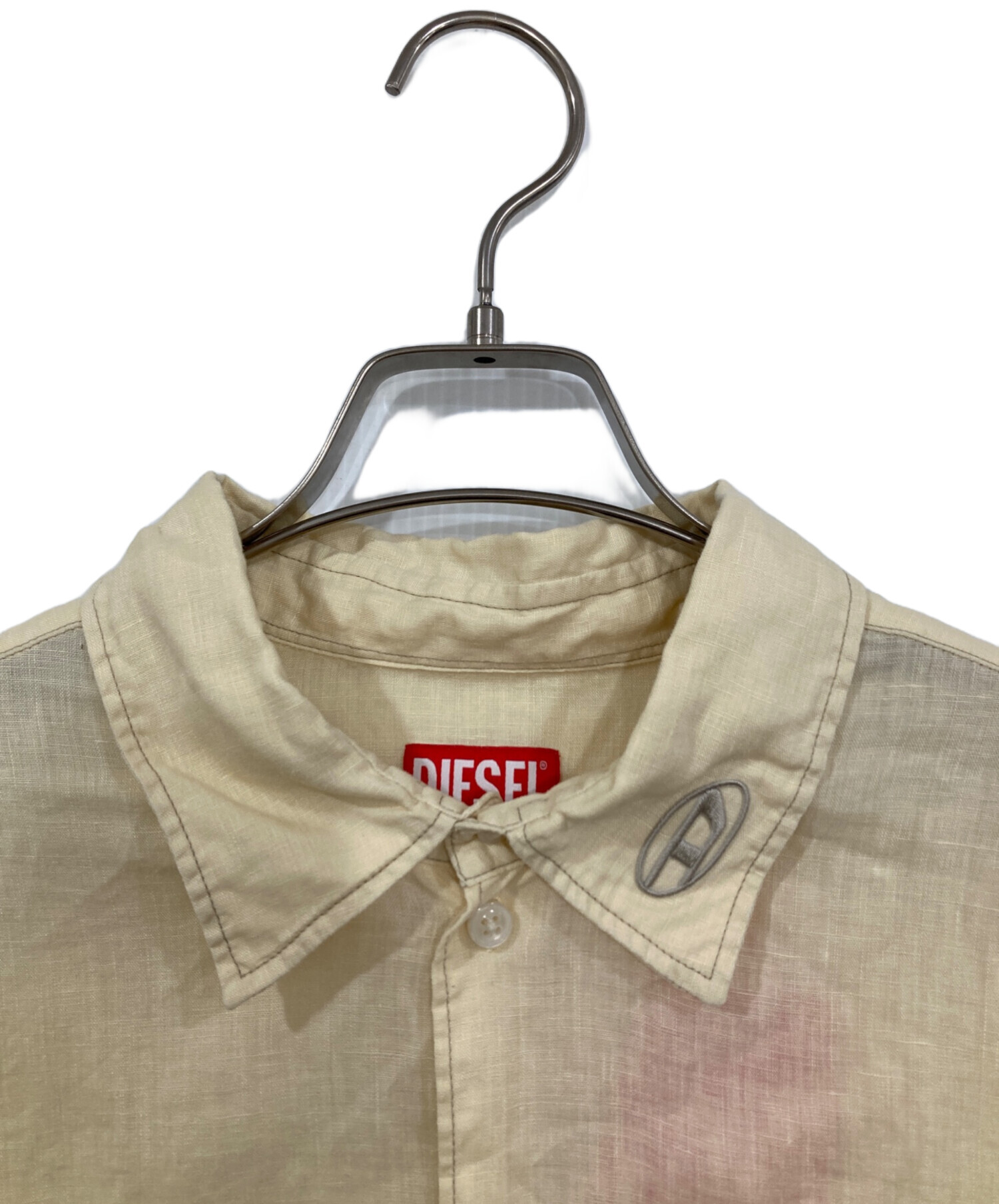 中古・古着通販】DIESEL (ディーゼル) 長袖リネンシャツ ベージュ 