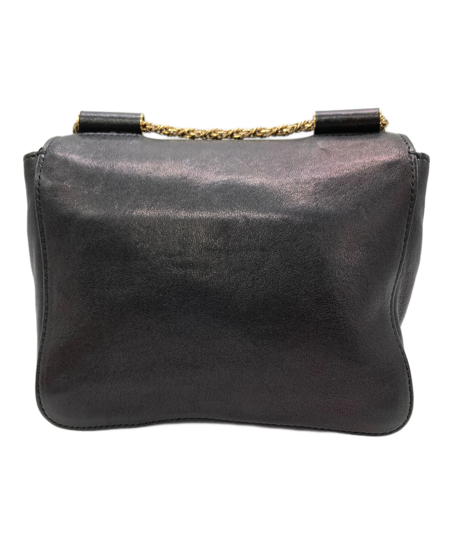 【美品】クロエ エルシー チェーンショルダーバッグ 黒 Chloe 保証カード付 中古・古着通販】Chloe (クロエ) エルシーチェーンショルダーバッグ