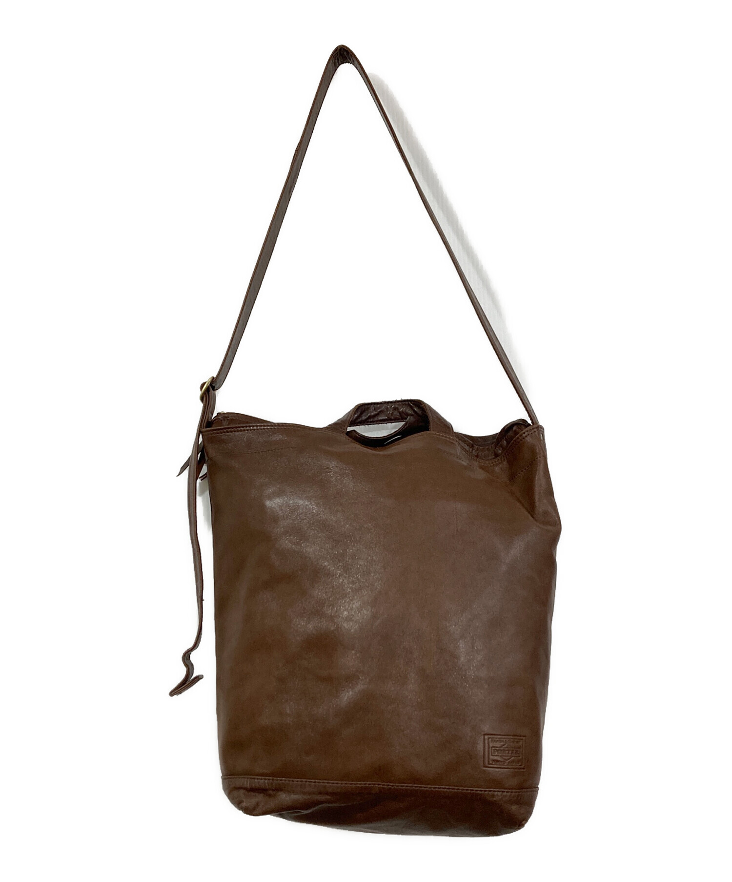 中古・古着通販】PORTER (ポーター) 2WAYレザーバッグ ブラウン