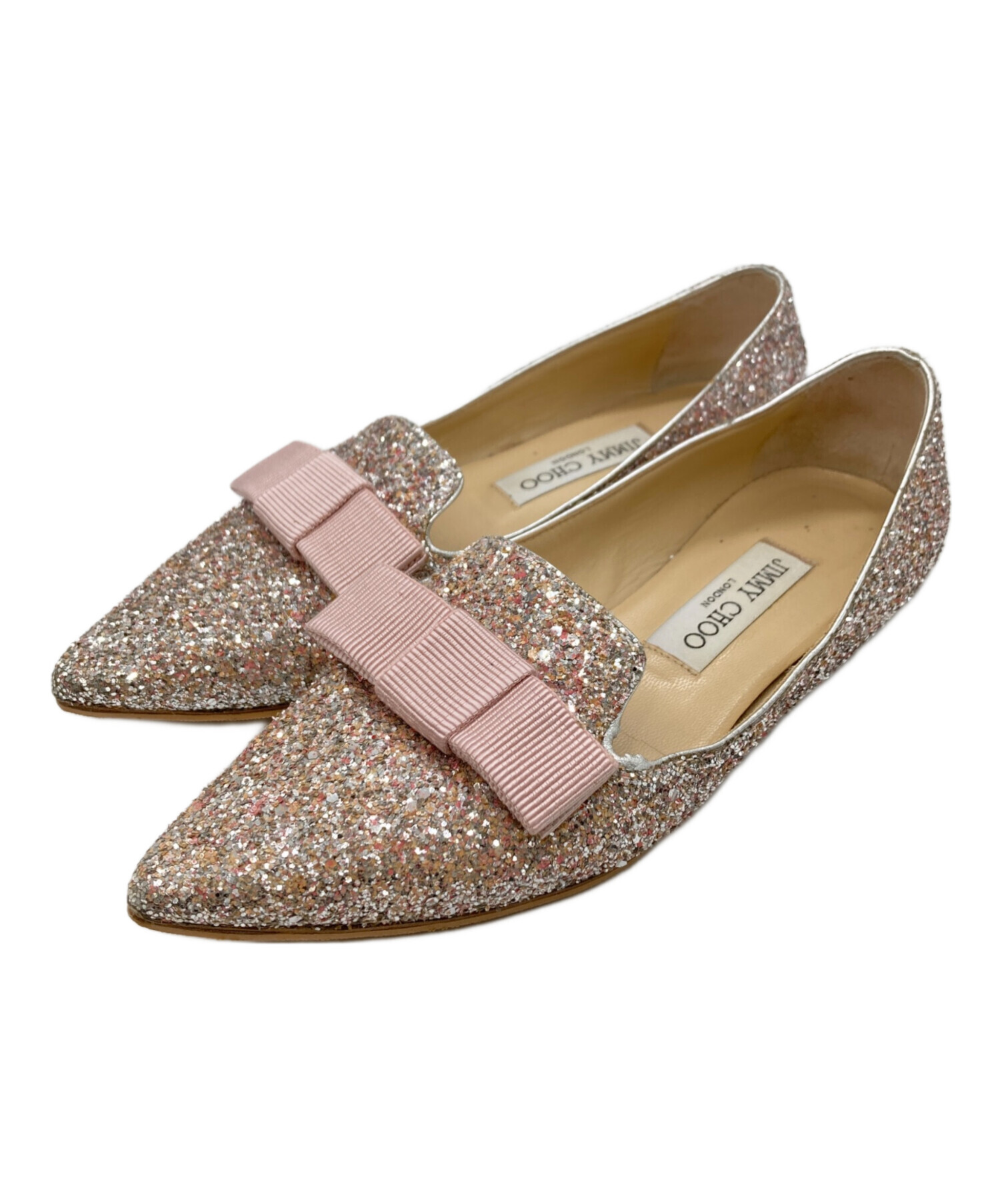 中古・古着通販】JIMMY CHOO (ジミーチュウ) リボンフラットパンプス