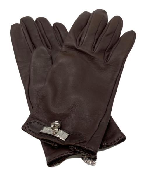 中古・古着通販】HERMES (エルメス) ラムレザーグローブ ブラウン