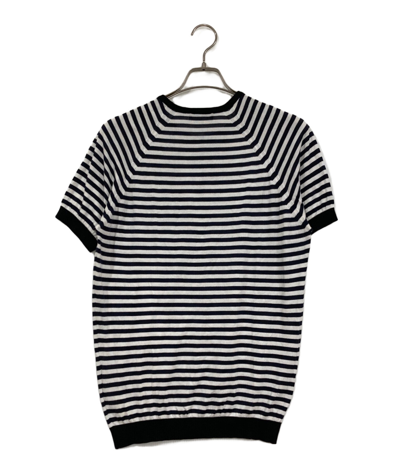 中古・古着通販】JOHN SMEDLEY (ジョンスメドレー) 半袖ボーダーニット 