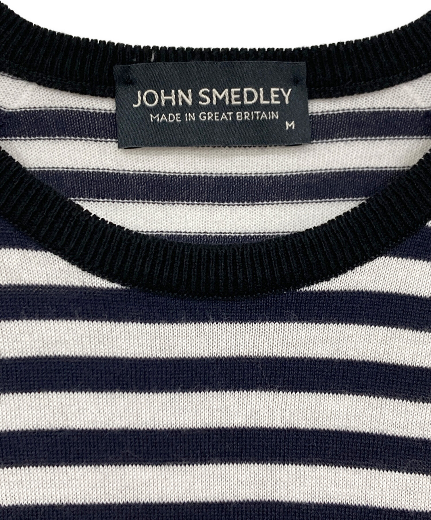 中古・古着通販】JOHN SMEDLEY (ジョンスメドレー) 半袖ボーダーニット 