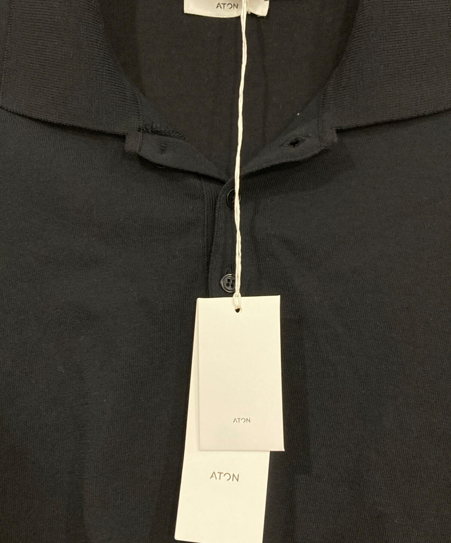 中古・古着通販】ATON (エイトン) ポロシャツ ブラック サイズ:06 
