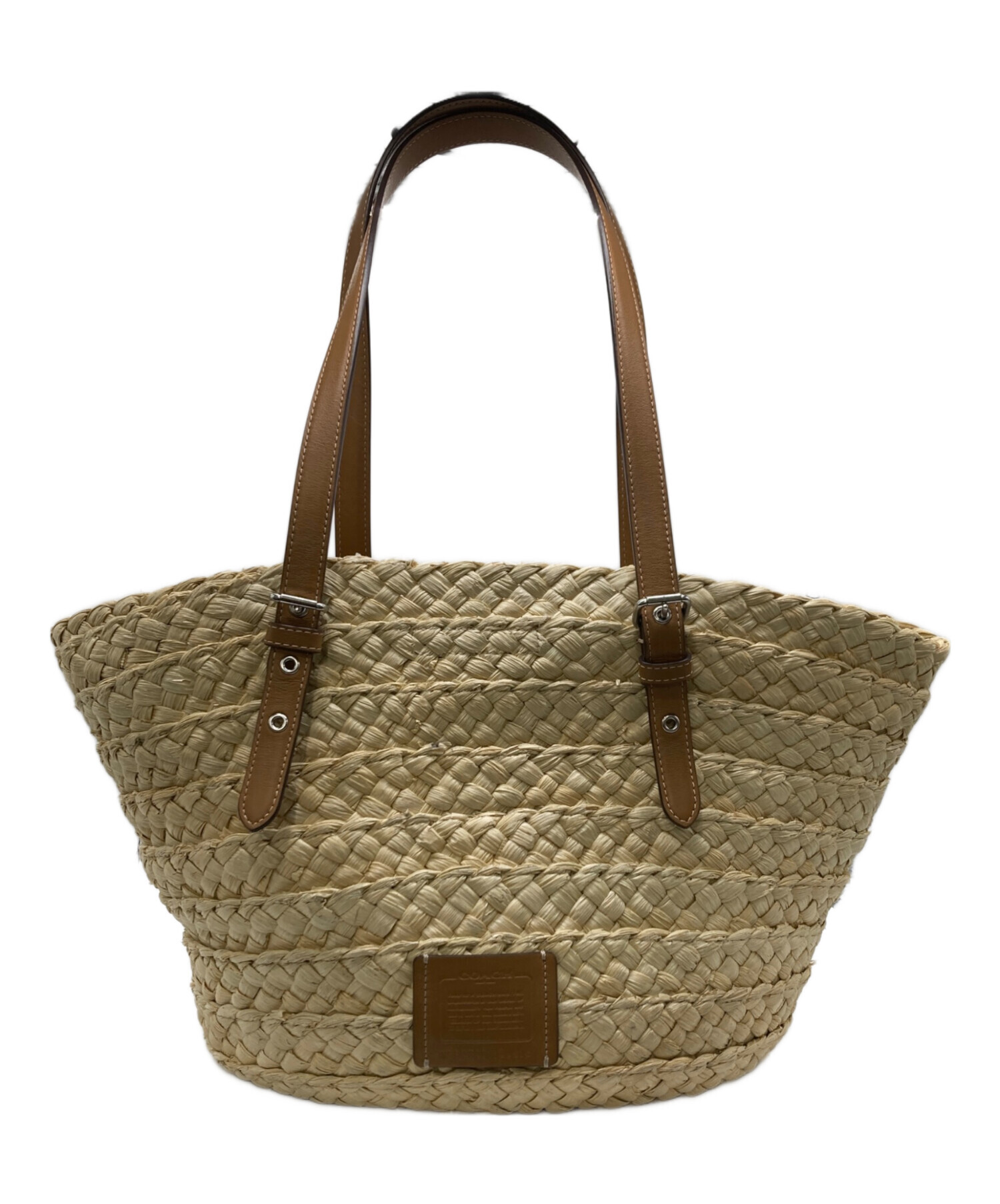 美品＊COACHカゴバッグ ラージトート 中古・古着通販】COACH (コーチ) ラージ トートカゴバッグ ブラウン