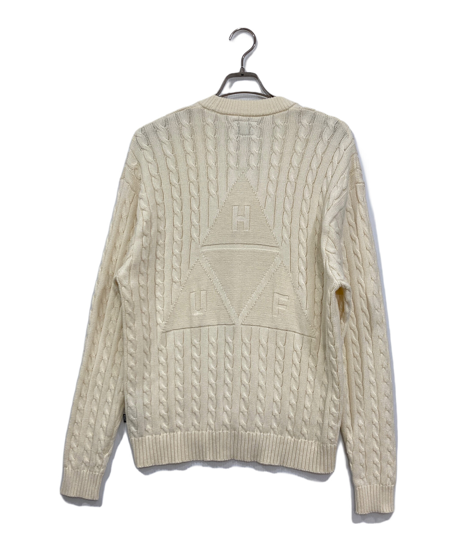 中古・古着通販】HUF (ハフ) ニットカーディガン アイボリー サイズ:M 