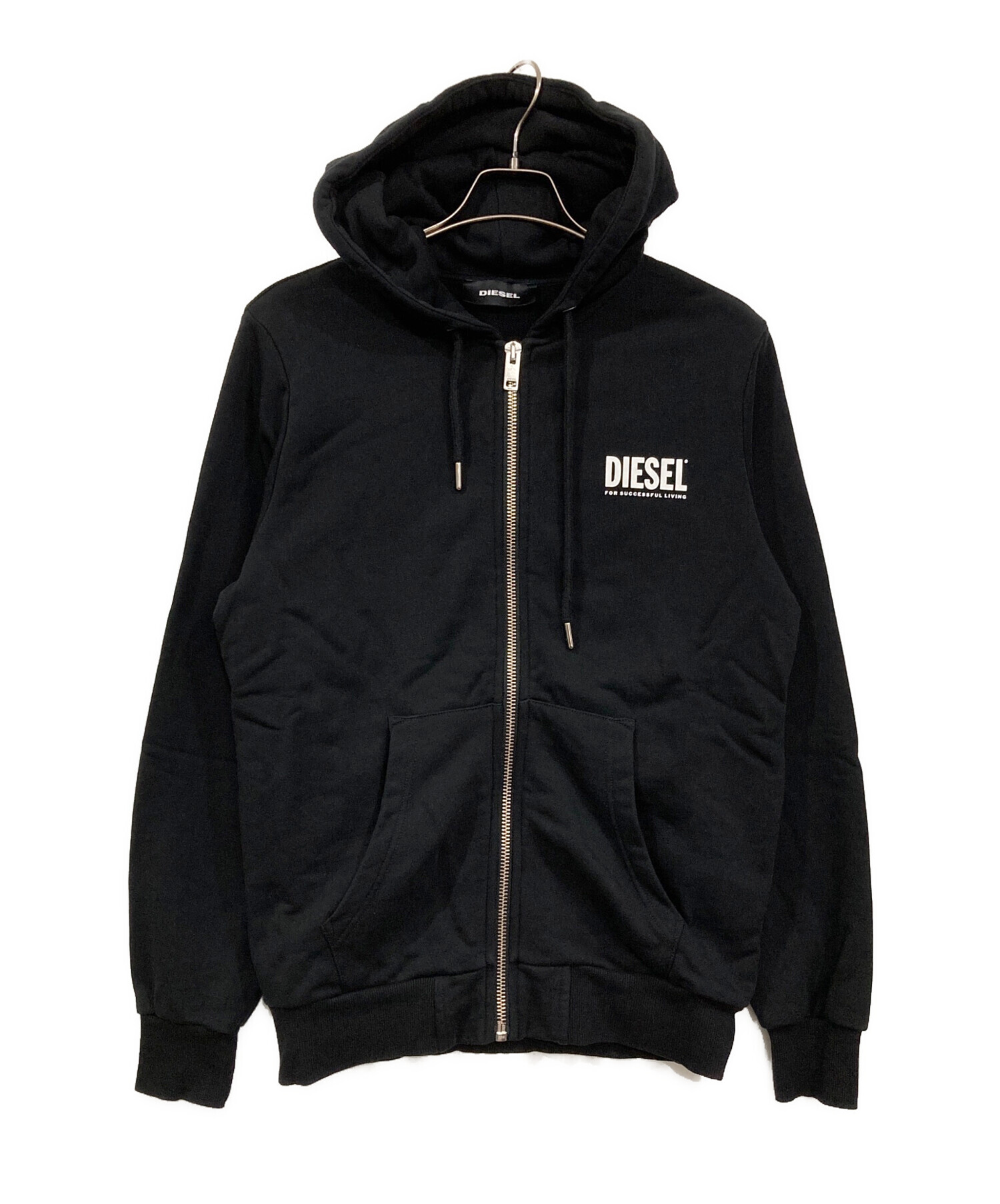 中古・古着通販】DIESEL (ディーゼル) GIRK-HOOD-ZIP-LOGO ブラック 