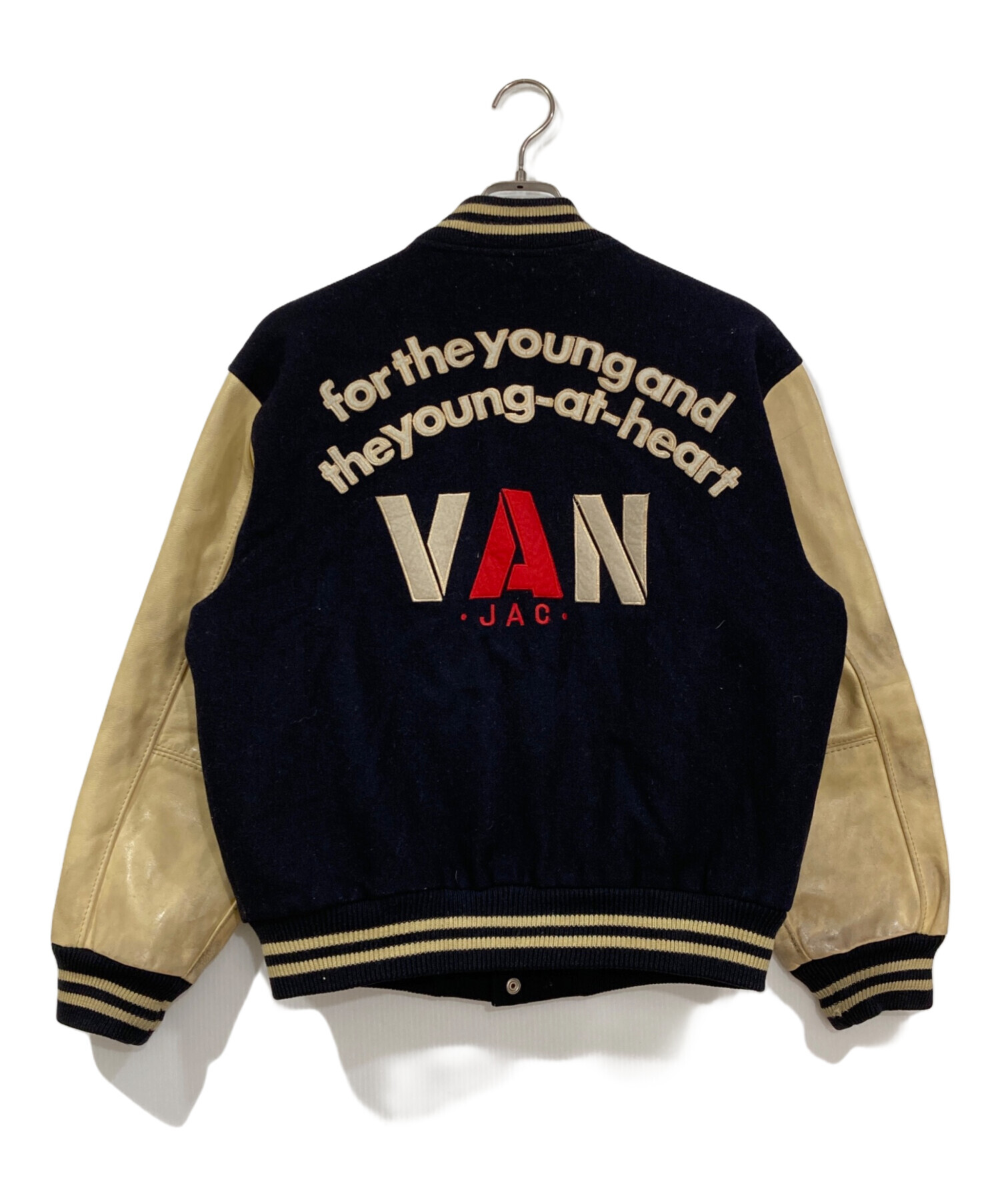 中古・古着通販】VAN JAC (ヴァン) レザー切替スタジャン ネイビー 