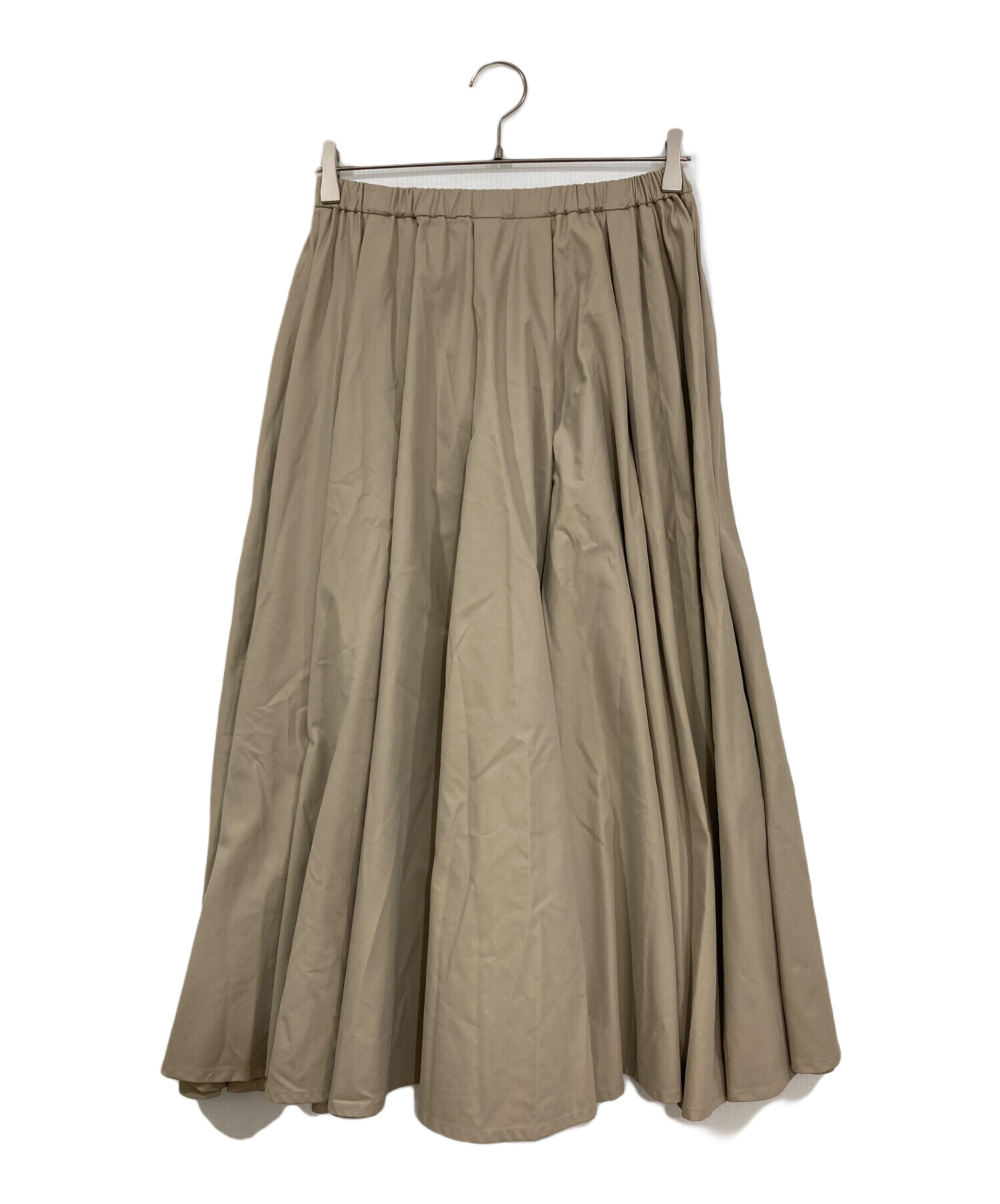 値下げ！【新品未使用】ウィムガゼット ベージュ フレアスカート ハイウエスト 中古・古着通販】Whim Gazette (ウィムガゼット) ナイロンツイル