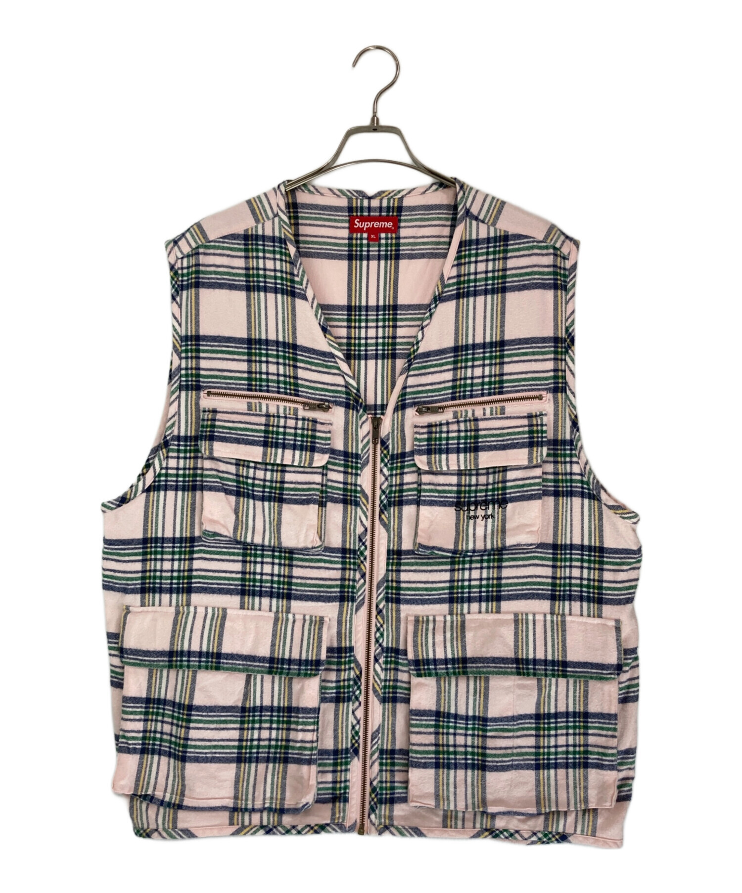 20FW Supreme Tartan Flannel Cargo Vest | SRV1.STYLEPORT.SE