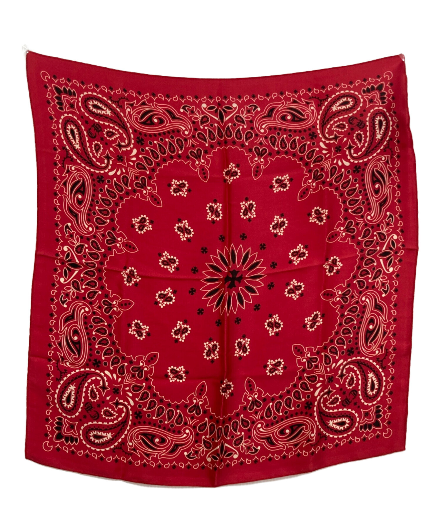 中古・古着通販】CHROME HEARTS (クロムハーツ) シルクスカーフ レッド