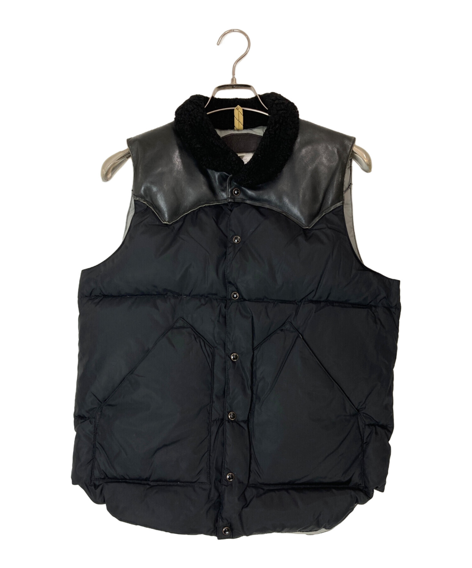 ロッキーマウンテンフェザーベッド ダウンベスト ブラックデニム レザーヨーク 中古・古着通販】RockyMountainFeatherBed (ロッキーマウンテン