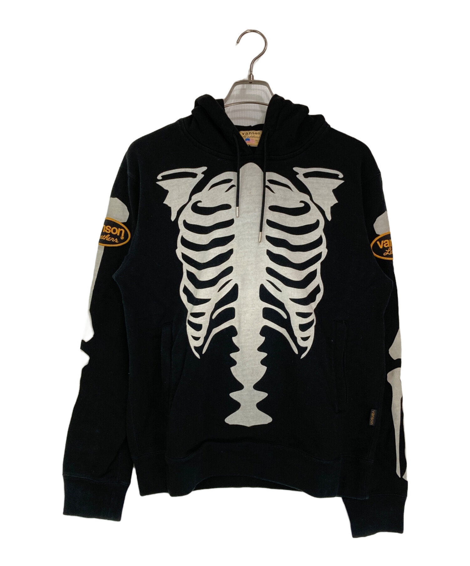 中古・古着通販】VANSON (バンソン) スカルボーンパーカー ブラック