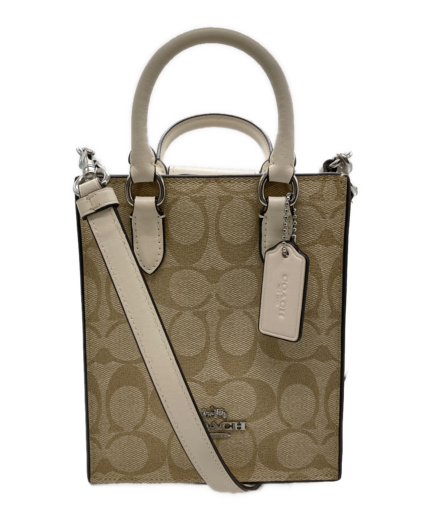 中古・古着通販】COACH (コーチ) ミニショルダーバッグ ベージュ 