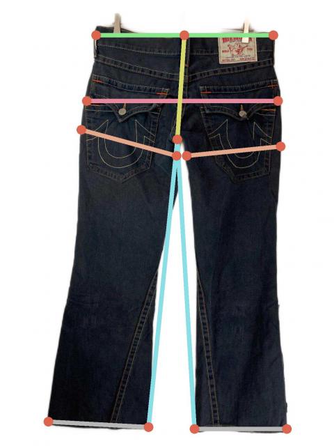 true religion ブラックデニム w32 トュルーレリジョン 着画あり true