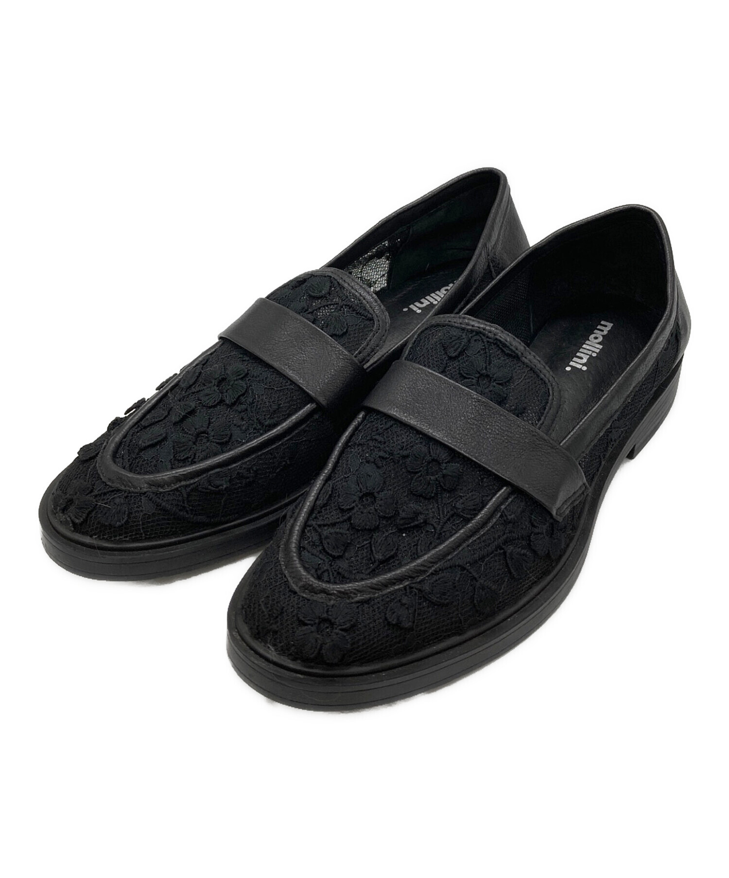 中古・古着通販】Mollini (モリーニ) FLORAL MESH LEATHER ブラック 
