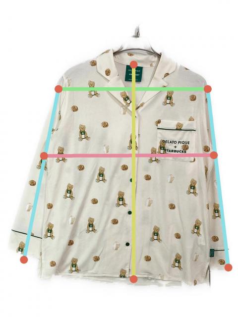 スターバックス　gelato pique ベア柄　カットソーシャツ アイボリー スタバ】GELATO PIQUEとふわふわ＆もこもこなコラボ♡4日間だけ