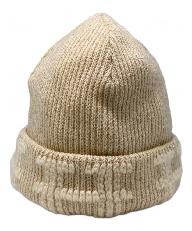 中古・古着通販】HERMES (エルメス) Hロゴラメニット帽 ベージュ