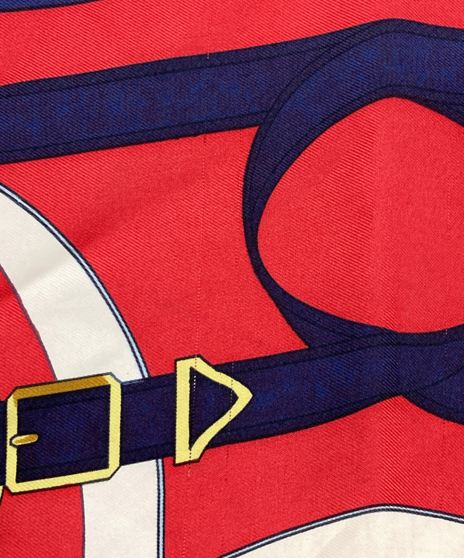 中古・古着通販】HERMES (エルメス) スカーフ レッド×ネイビー