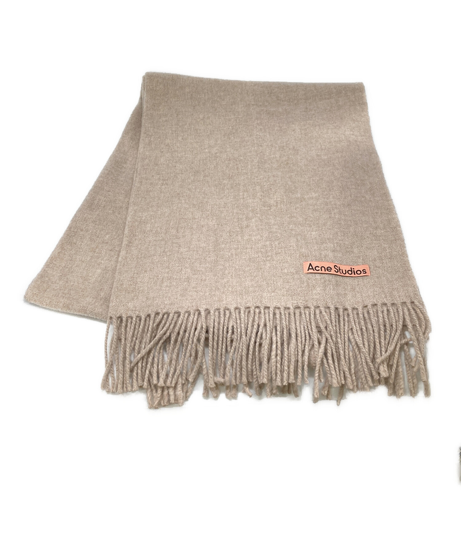 Acne Studios ベージュ マフラー フリンジ付き 中古・古着通販】Acne studios (アクネ ストゥディオス) フリンジ