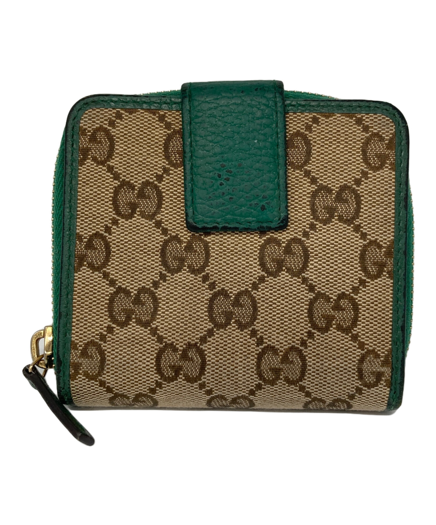 中古・古着通販】GUCCI (グッチ) 2つ折り財布 グリーン｜ブランド 