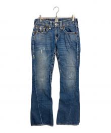 truereligion フレアデニム スタッズw32 グレー 希少 truereligion