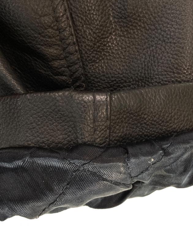 中古・古着通販】J.CREW (ジェイクルー) レザーカーコート ブラック