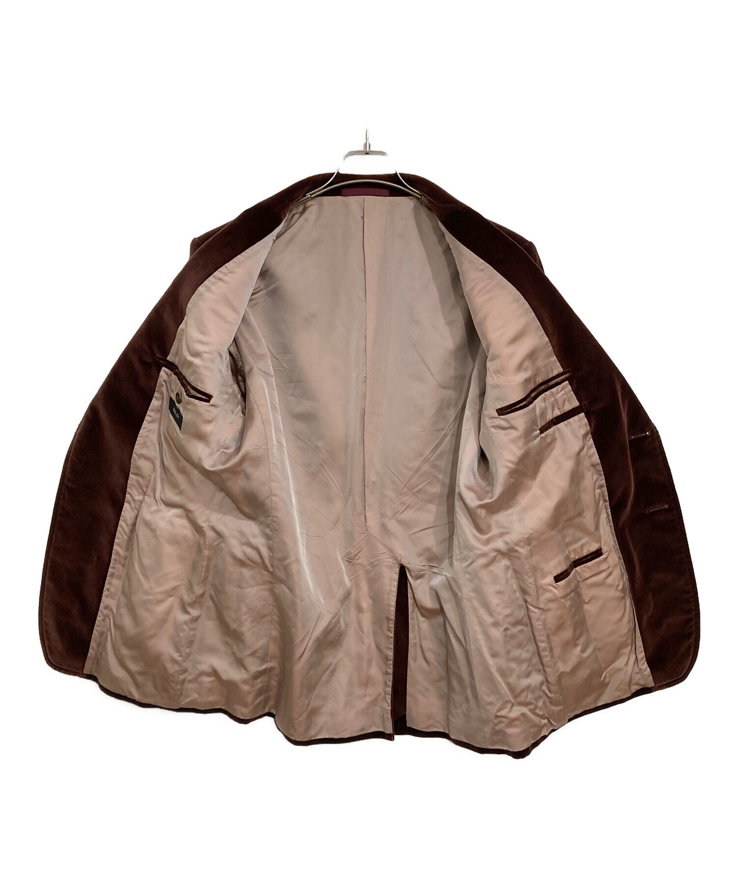 美品✨GUCCI テーラードジャケット　ベロア　ホースビット　ブラウン　38 中古・古着通販】GUCCI (グッチ) ベロアテーラードジャケット ブラウン