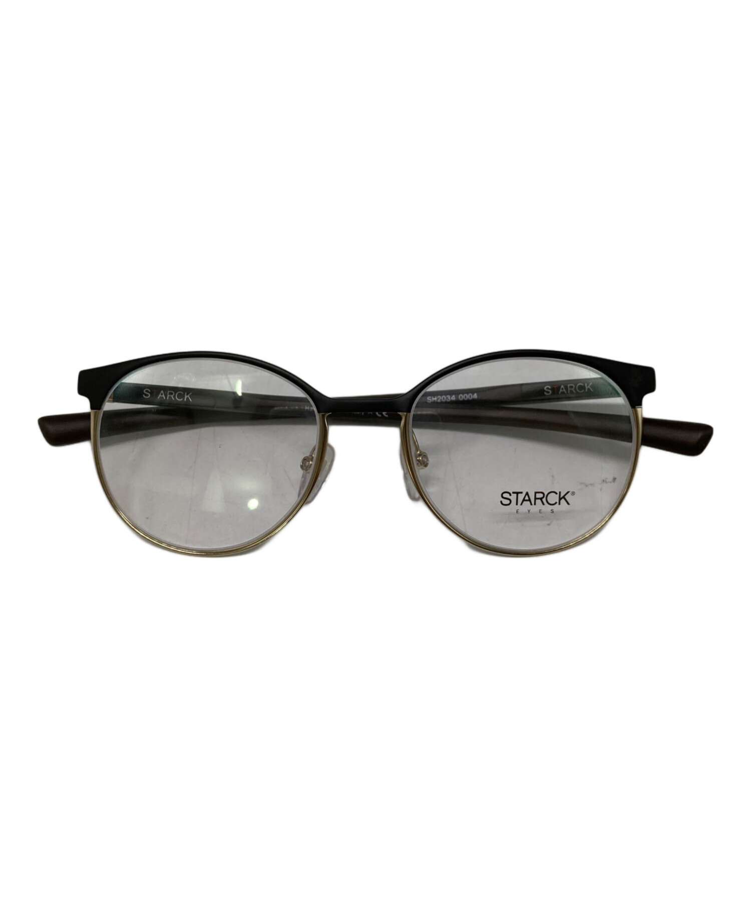中古・古着通販】STARCK (スタルク) 眼鏡 シルバー×ブラック サイズ:50