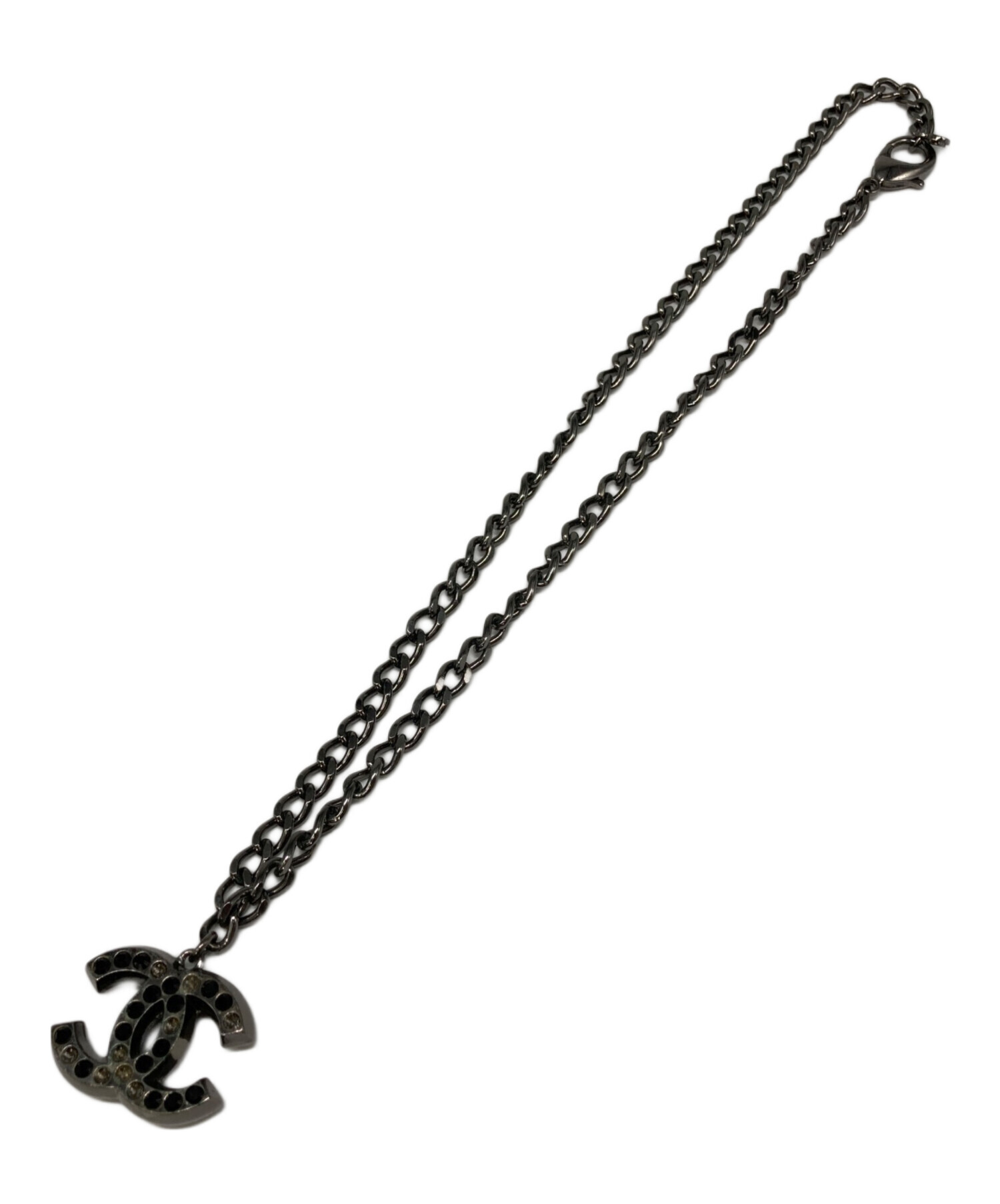 CHANEL ネックレス　ブラック系　ラインストーン 中古・古着通販】CHANEL (シャネル) ラインストーンネックレス