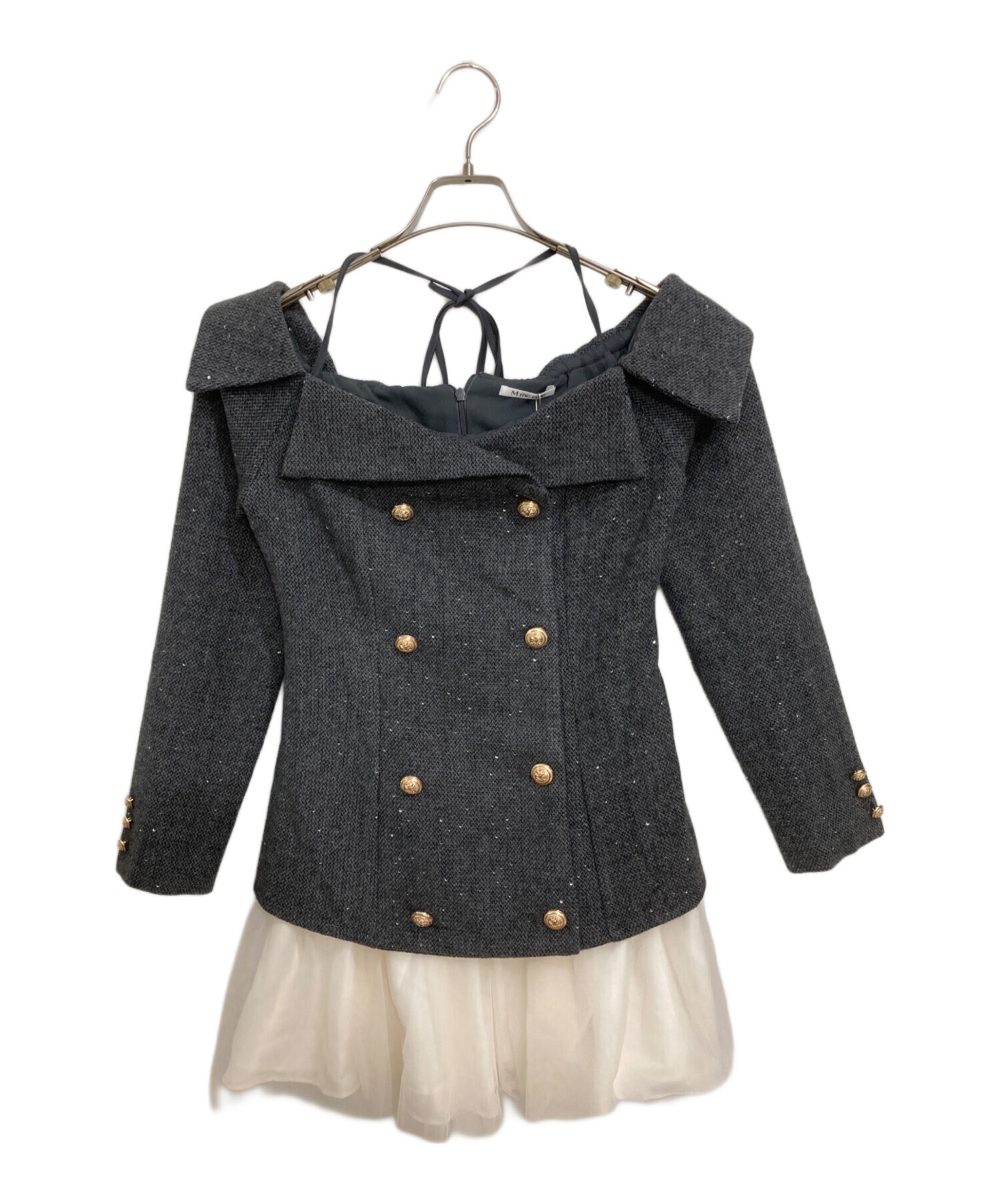 エムミーエメ　ウールヘリンボーンミニワンピース エムミーエメ ウールヘリンボーンミニワンピース - メルカリ