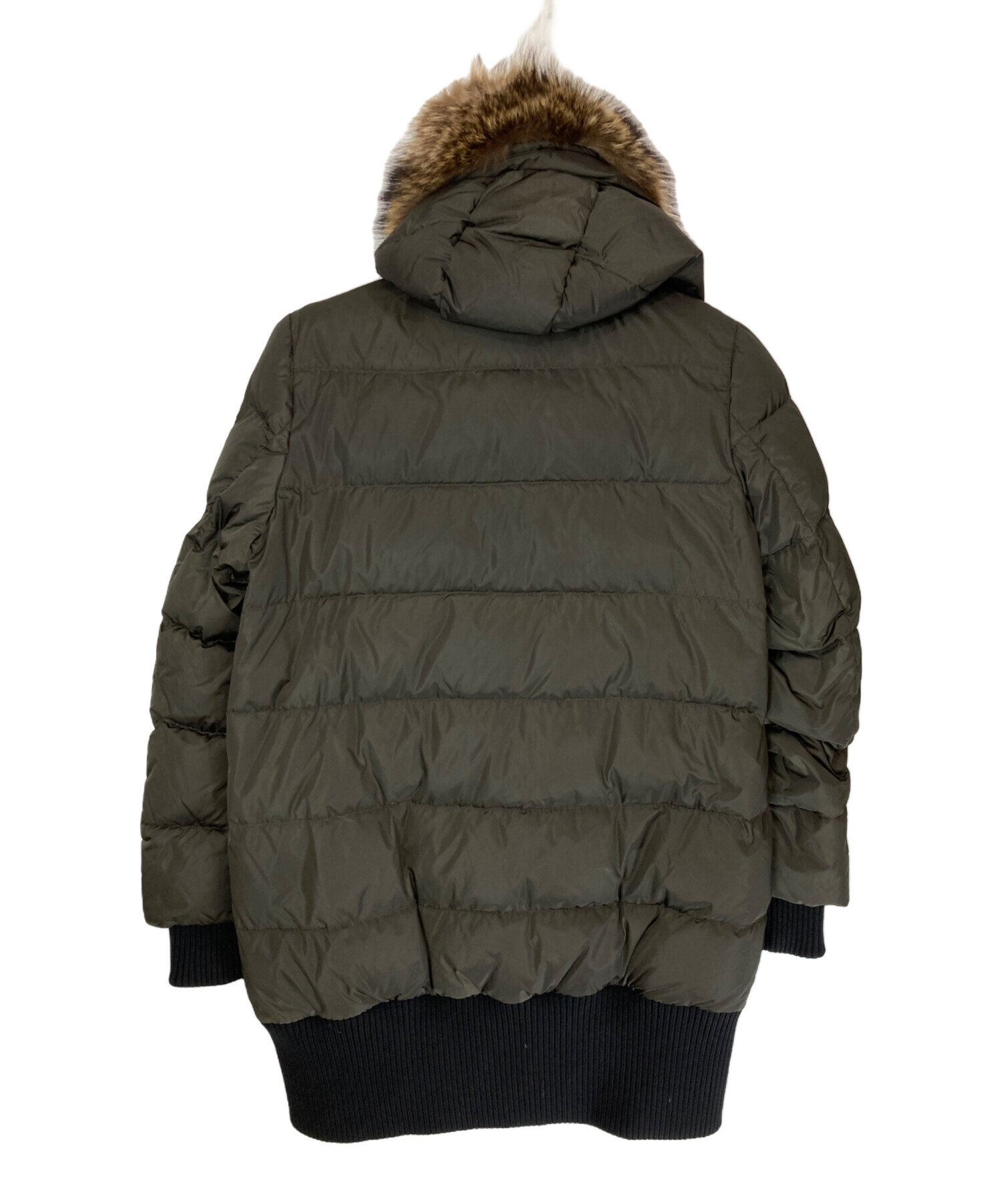 未使用 モンクレール サイズ1 オリーブファー ダウンジャケット カーキ 中古・古着通販】MONCLER (モンクレール) ダウンジャケット オリーブ