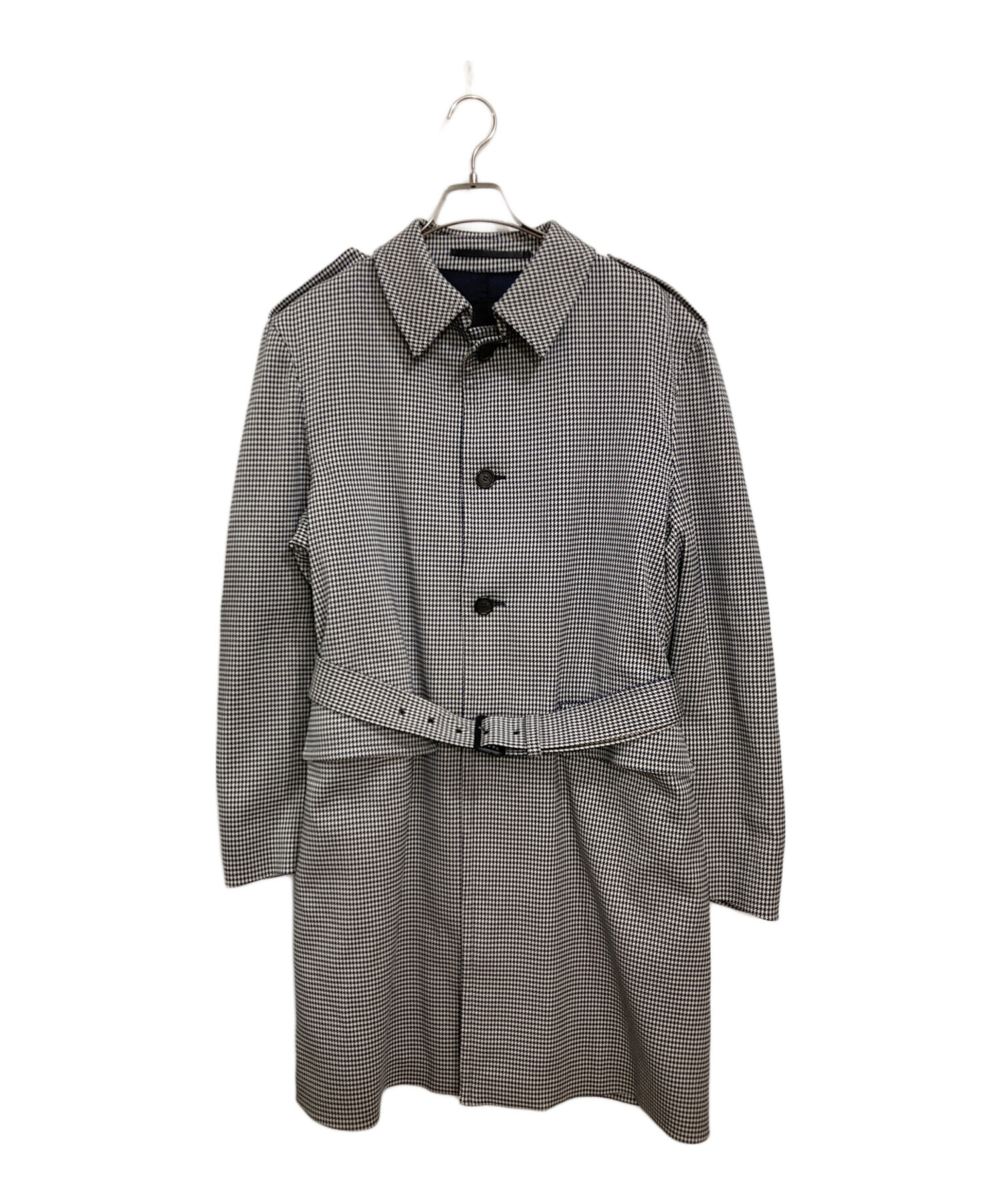 中古・古着通販】PRADA (プラダ) 千鳥格子柄ステンカラーコート