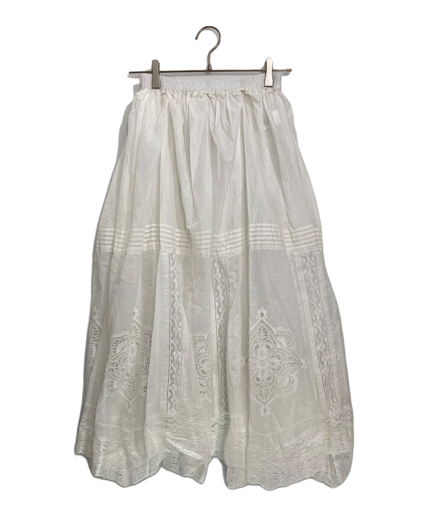 中古・古着通販】IENA (イエナ) コットンレーススカート ホワイト