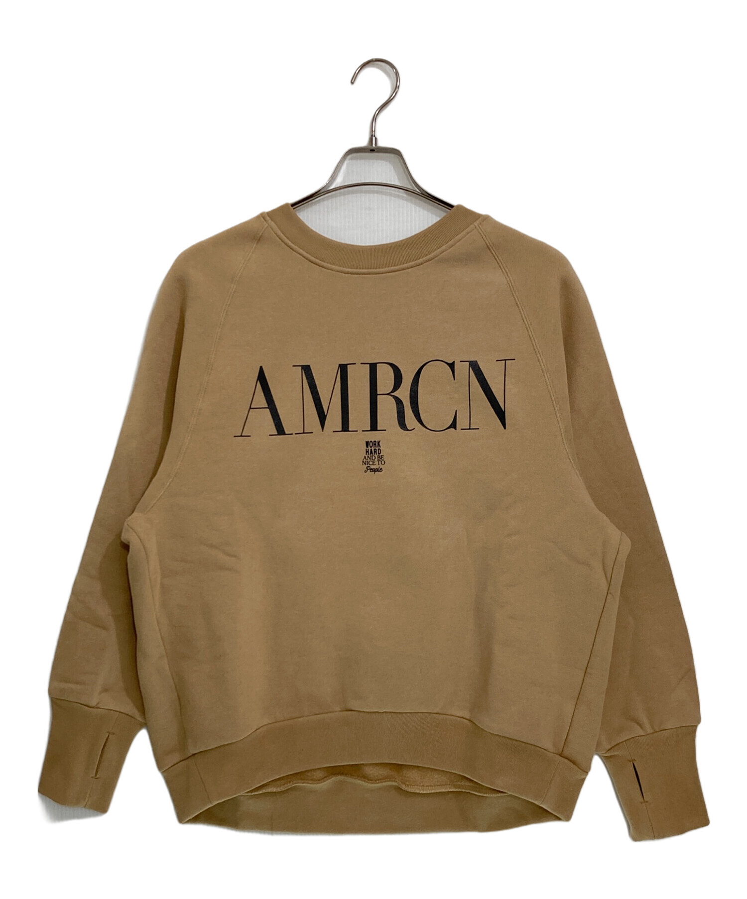 【新品　タグ付き】Americana ベージュ トレーナー 中古・古着通販】Americana (アメリカーナ) C/N SWEAT ベージュ サイズ