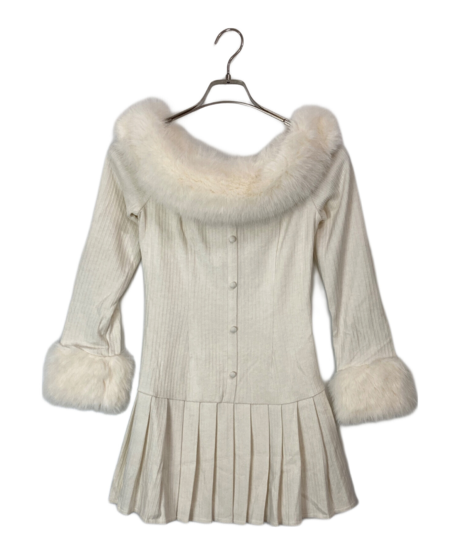 エムミーエメ Fur shoulder mermaid onepiece M me eme Fur sleeve mermaid onepiece