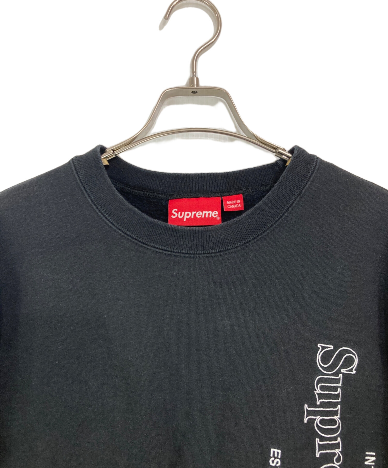 中古・古着通販】SUPREME (シュプリーム) Side Logo Crewneck ブラック 